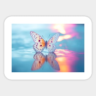 Butterfly Water Nature Serene Tranquil Sticker